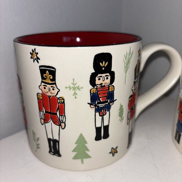 Eli & Ana Nutcracker Mugs Set of 2 Holiday Christmas Tree Coffee Tea Mugs NEW - Picture 3 of 6
